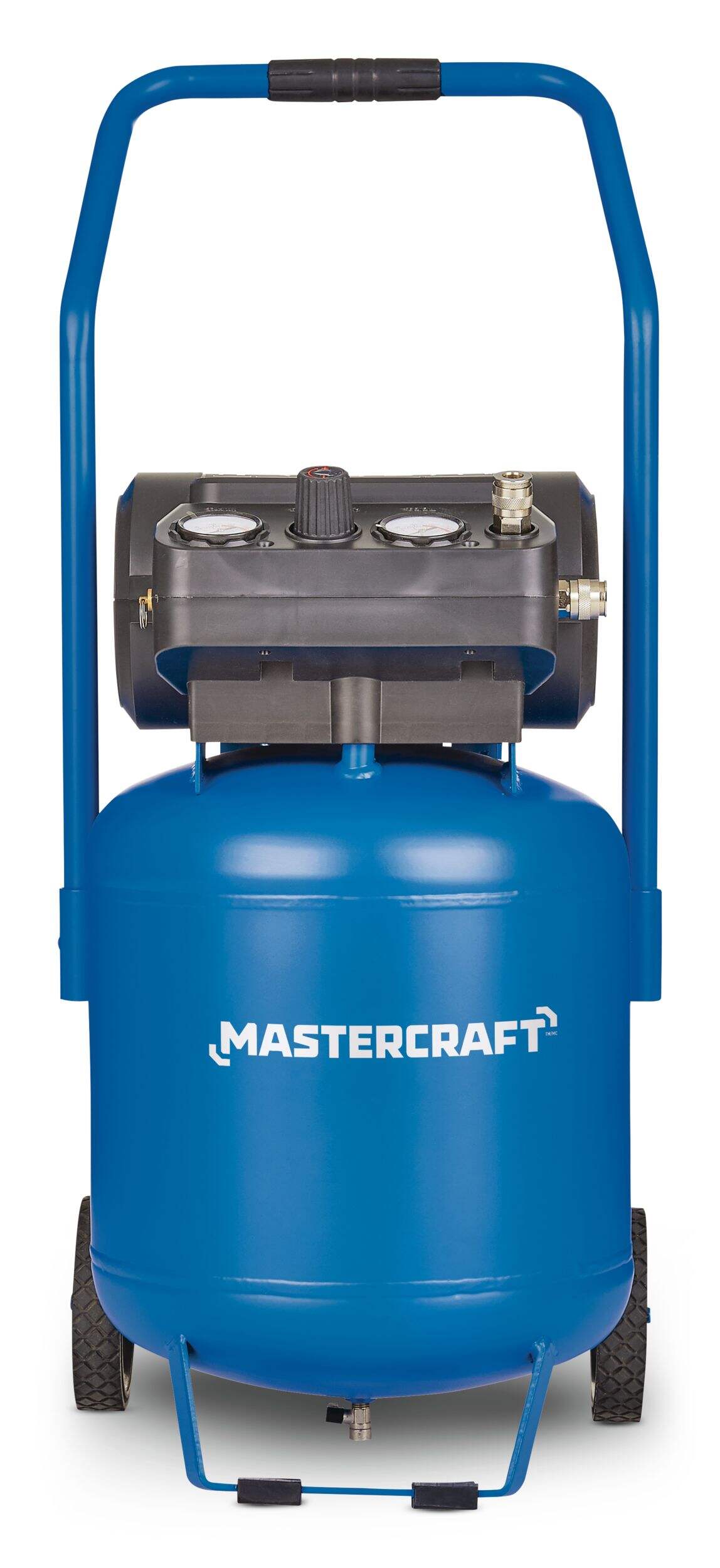 Mastercraft 10-Gallon Oil-Free Portable Vertical/Horizontal Air Compressor, 135 PSI, 1.8 HP Front_Flat