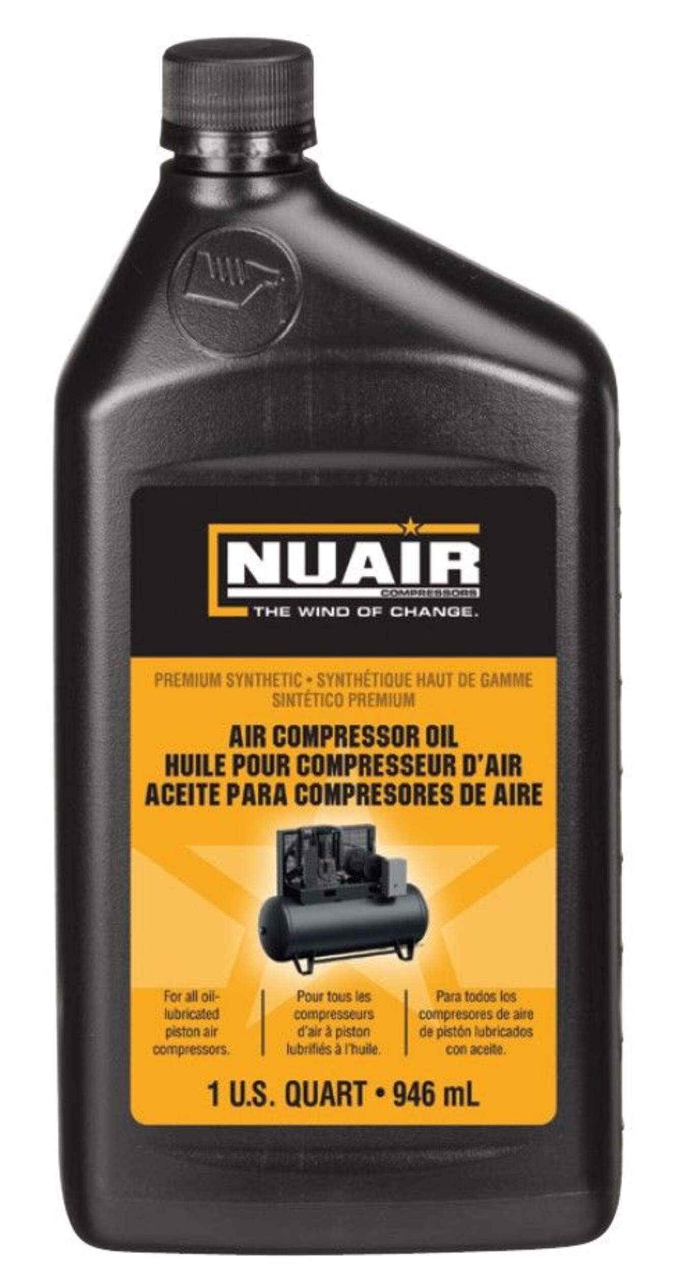 Huile synthétique pour compresseur d'air NUAIR, 32 oz Front_Flat