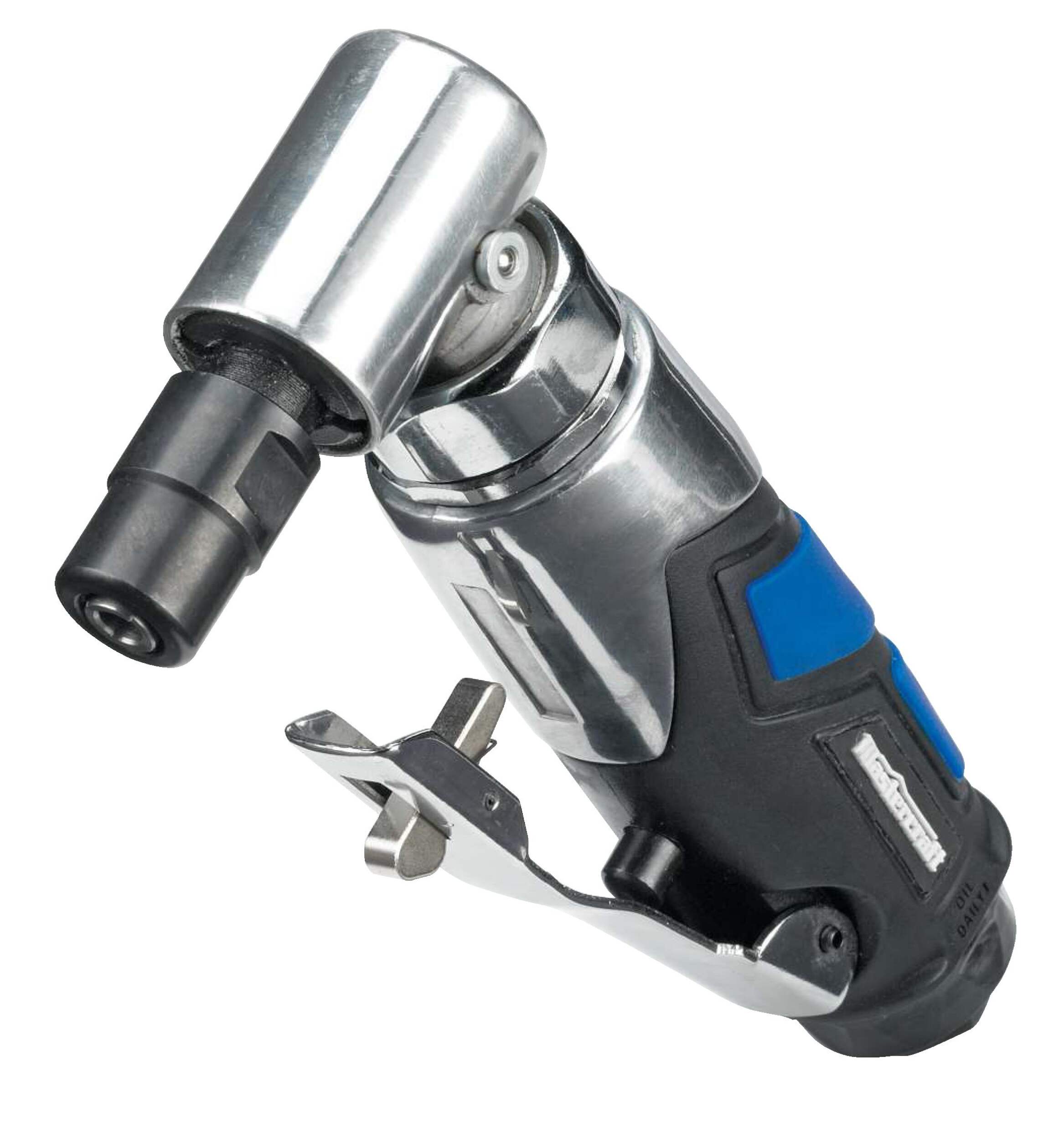 Meuleuse pneumatique à angle motorisé à vitesse variable Mastercraft, 90°, avec prise en caoutchouc Front_Angled_Left