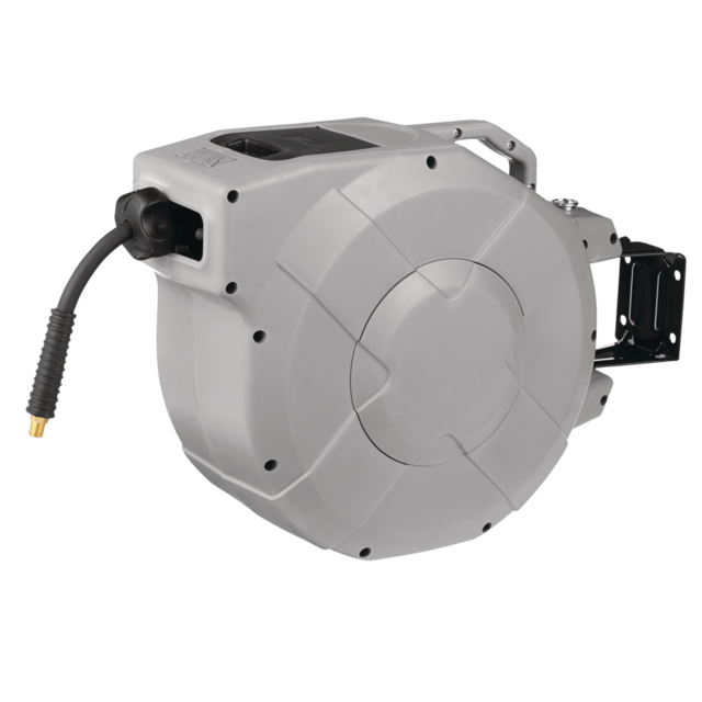 MAXIMUM AllWeather Rubber & PVC AutoRetractable Air Hose Reel, 3/8in