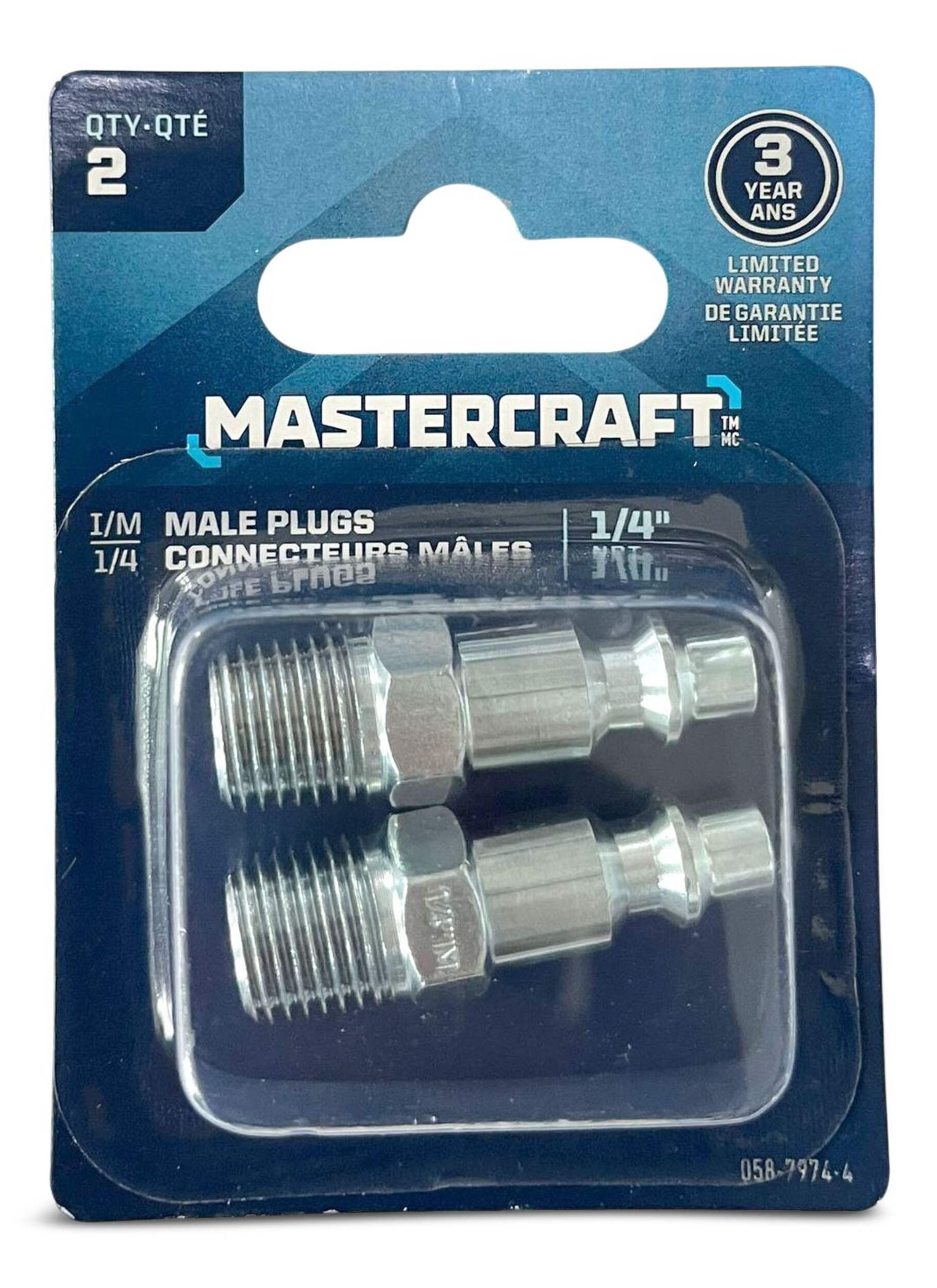 Raccord rapide pour outil pneumatique mâle Mastercraft, 1/4 po NPT Front_Flat