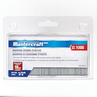 Agrafes à couronne étroite Mastercraft en acier galvanisé de calibre 18, 1/4 x 1/2 po, 1000 pièces Front_Flat