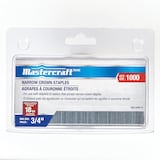 Mastercraft 18-Gauge Galvanized Steel Narrow Crown Staples, 1/4 x 3/4-in, 1000-pc Front_Elevated