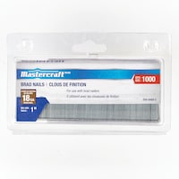 Clous de finition en acier galvanisé Mastercraft, calibre 18, 1 po, paq. 1000 Front_Flat