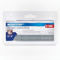 Clous de finition en acier galvanisé Mastercraft, calibre 18, 2 po, paq. 1000 Front_Flat