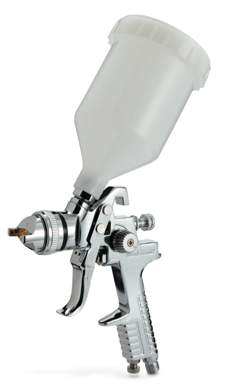 Pistolet pulvérisateur pneumatique à air comprimé à gravité Mastercraft  HVLP pour la finition des surfaces, 1,4 mm