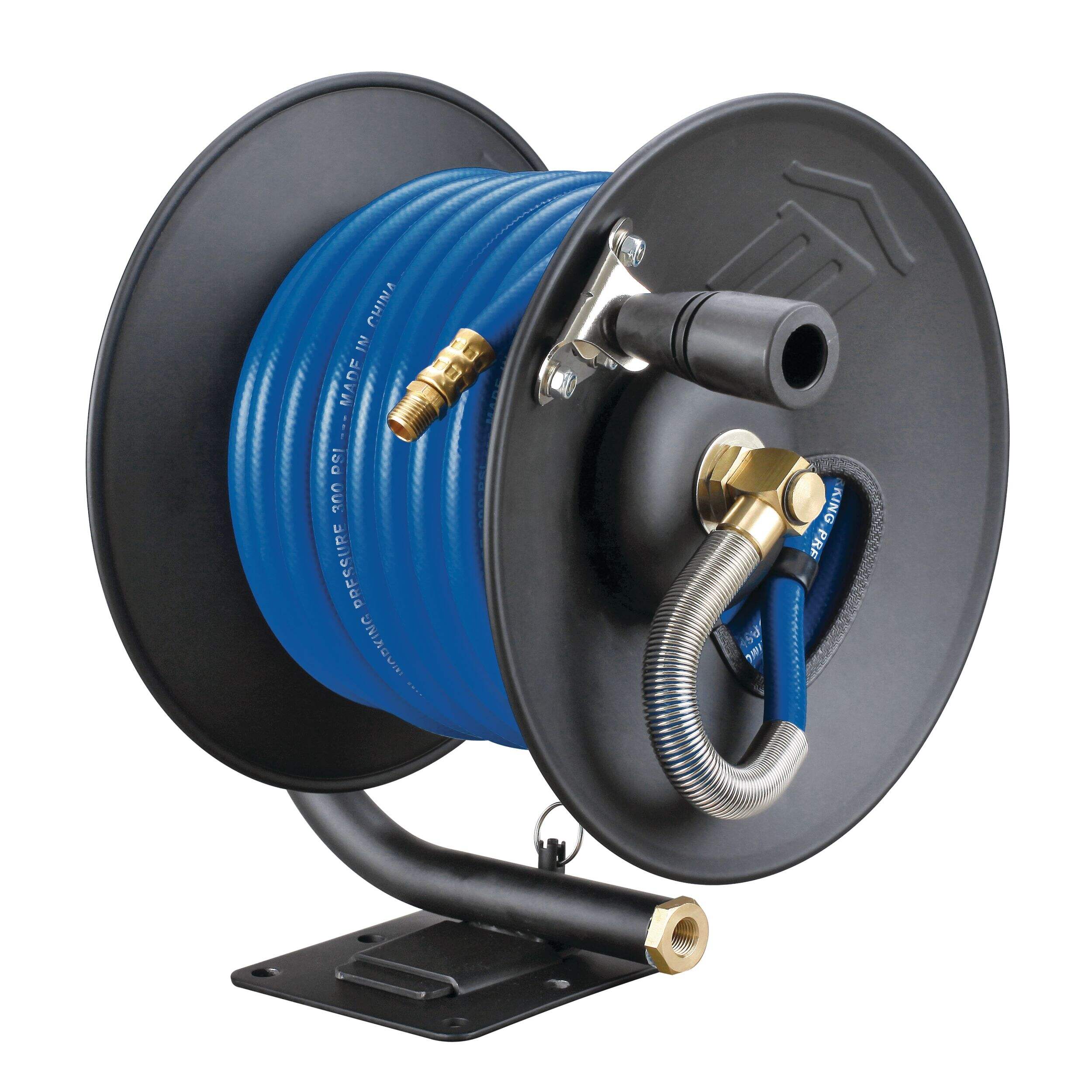 Mastercraft PVC Manual Air Hose Reel, 3/8-in x 50-ft Front_Three_Fourths_Angled_Left