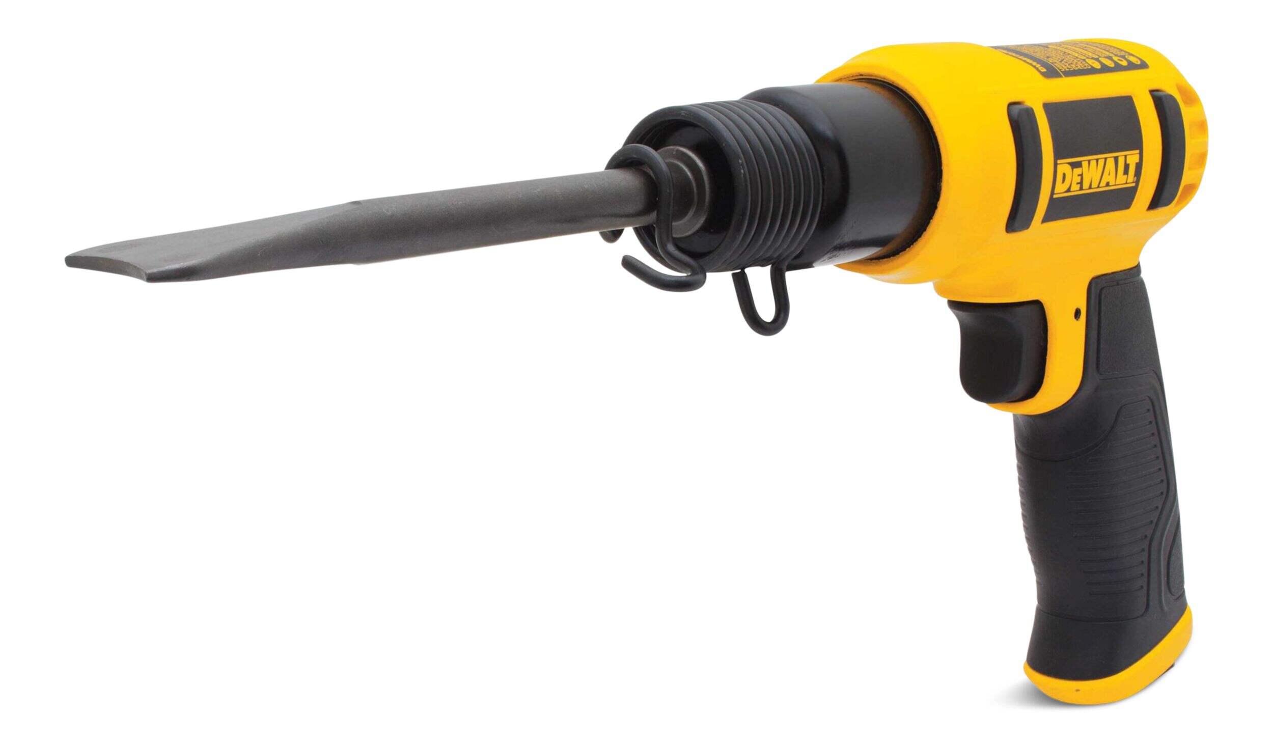 DEWALT DWMT70785 Pneumatic Air Hammer with Chisel and Touch Control Trigger Front_Three_Fourths_Angled_Left