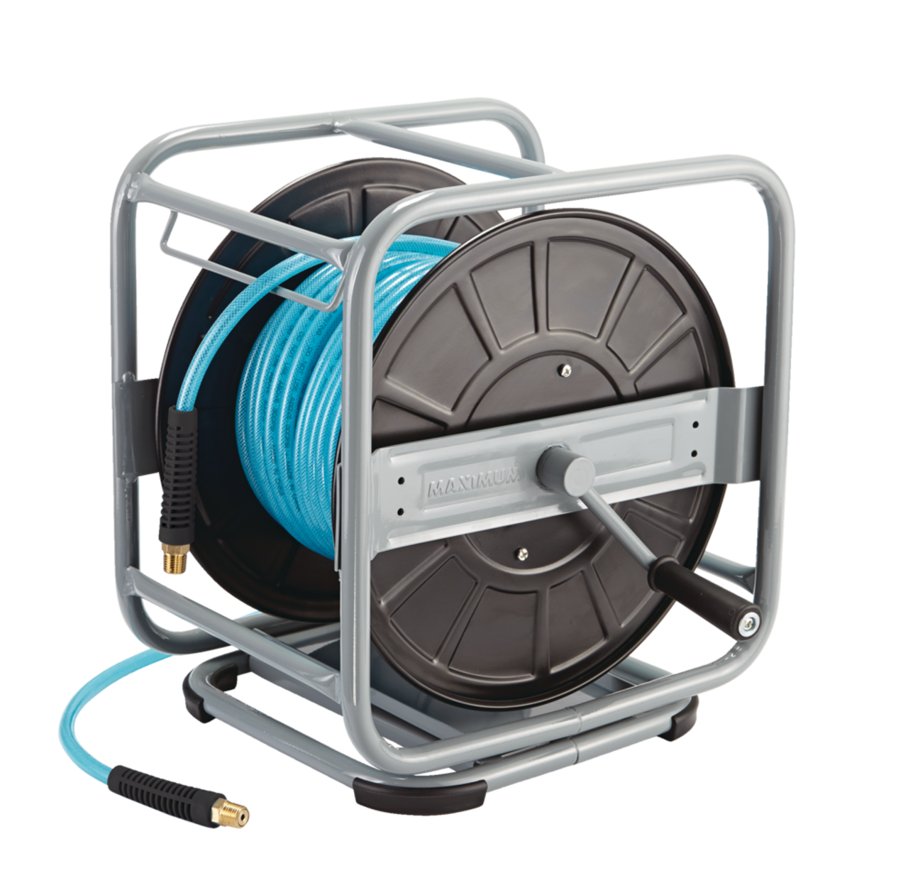 MAXIMUM Metal/Rubber Air Hose Reel with 360 Turn, 1/4-in x 100-ft