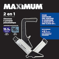 Cloueuse à plancher pneumatique légère 2-en-1 MAXIMUM