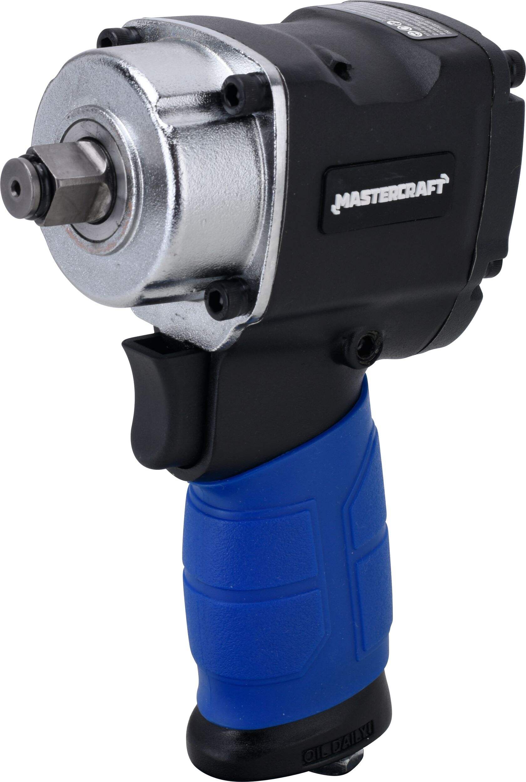 Mastercraft Lightweight 1/2-in Stubby Pneumatic Air Impact Wrench For 10-14mm Screws Front_Three_Fourths_Angled_Left