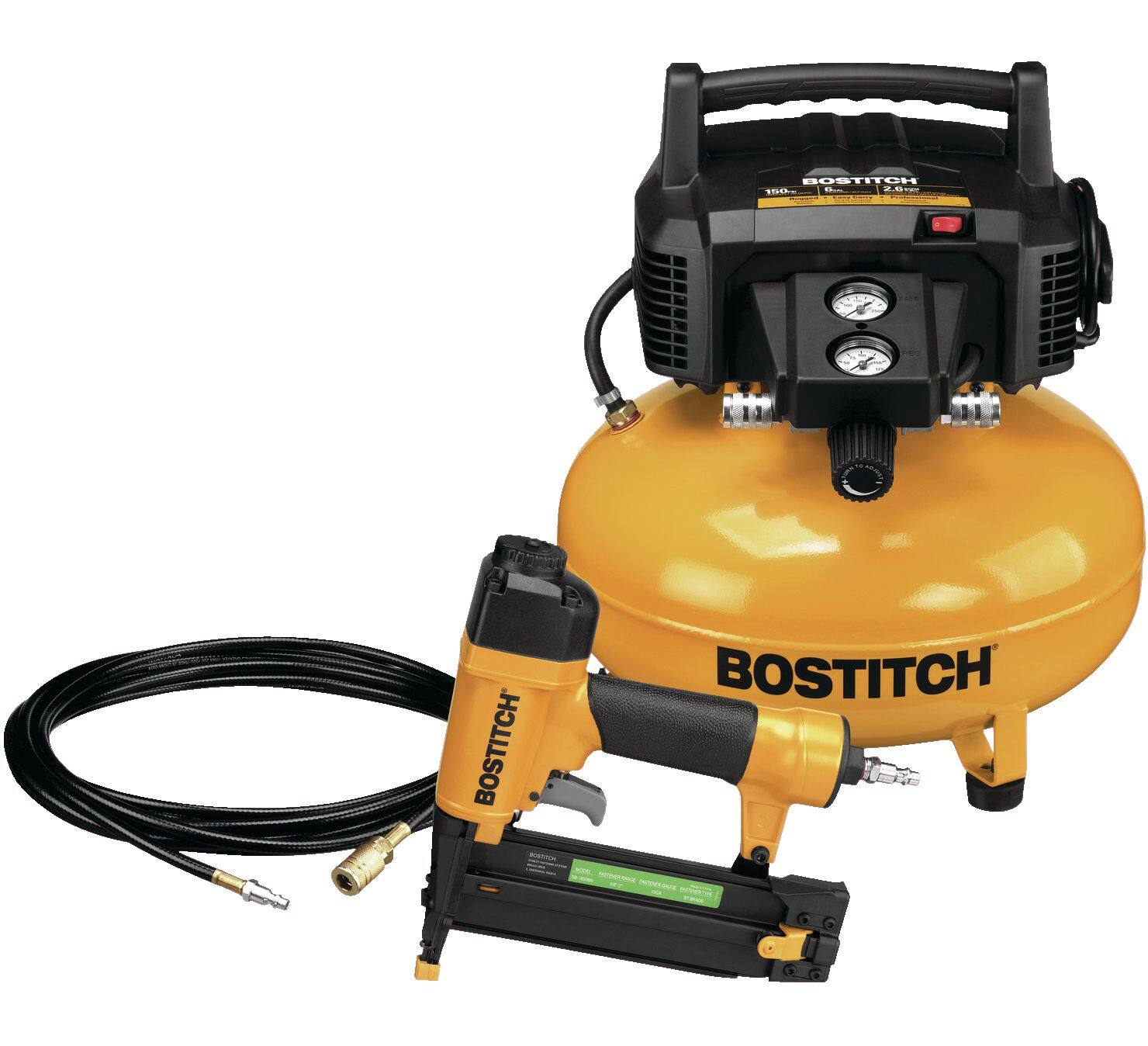 Bostitch BTFP1KIT CA 6 Gallon Oil Free Portable Air Compressor