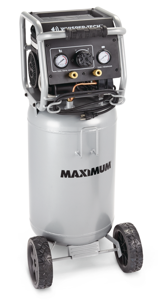 MAXIMUM 15Gallon OilFree Quiet Portable Vertical Air Compressor with
