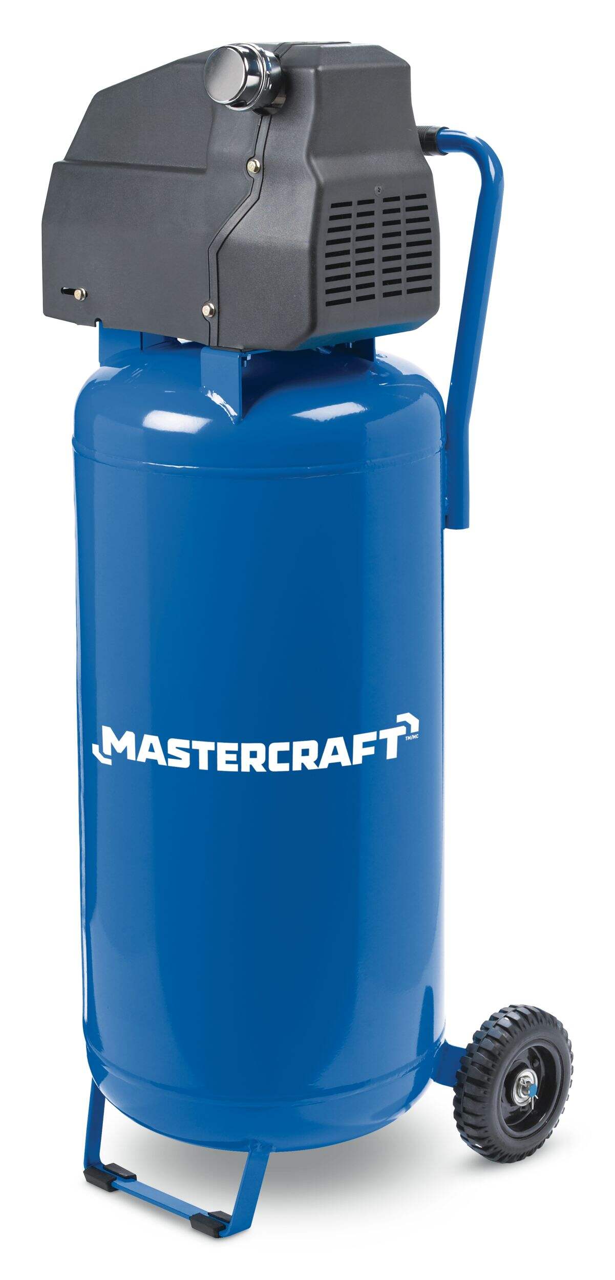 Mastercraft 20-Gallon Oil-Free Portable Vertical Air Compressor, 135 PSI, 2HP Front_Angled_Left