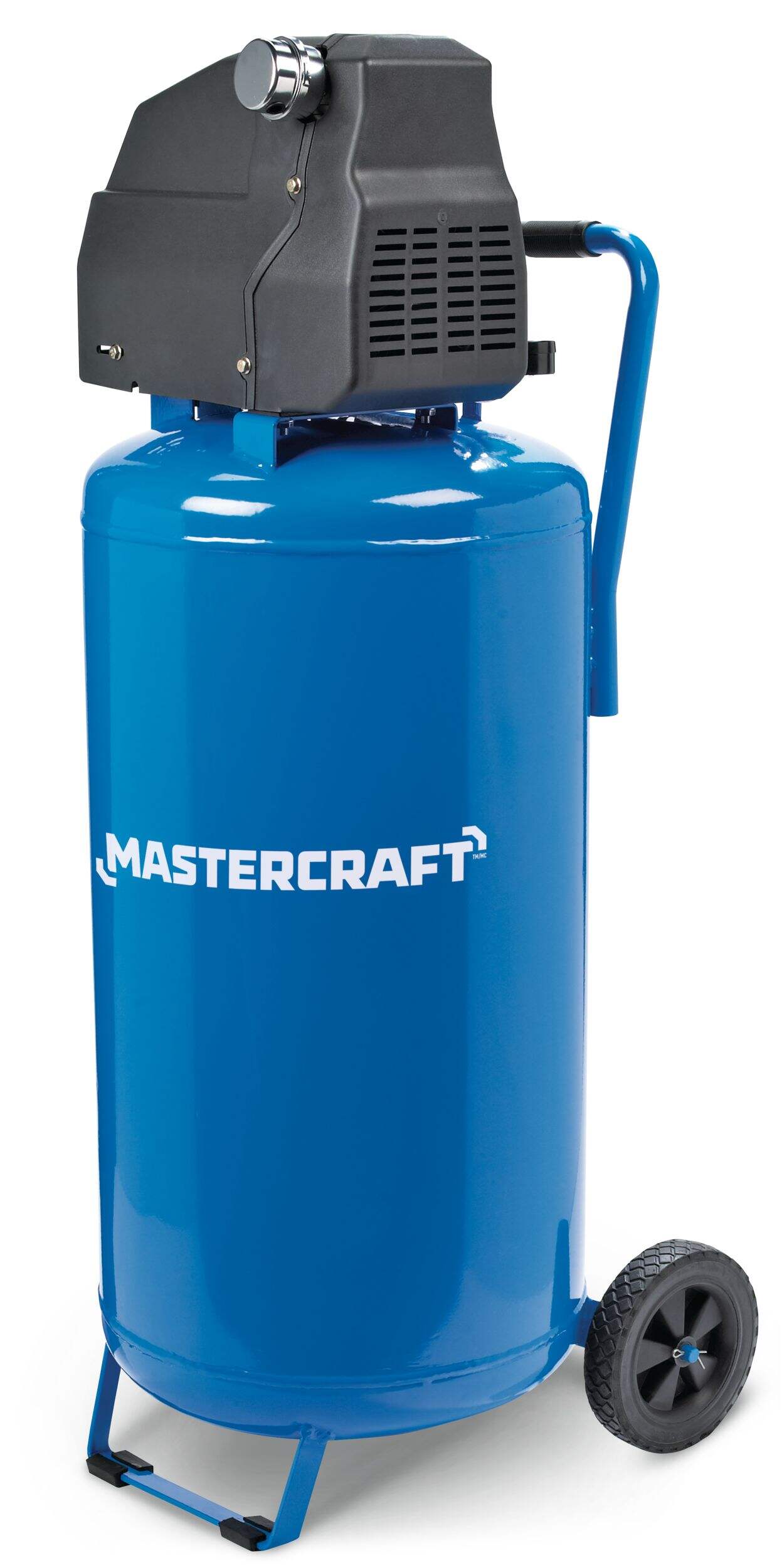 Mastercraft 26-Gallon Oil-Free Portable Vertical Air Compressor, 135 PSI, 1.5 HP Front_Angled_Left