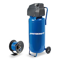 Compresseur d'air vertical sans huile Mastercraft de 20 gallons avec dévidoir en prime, 135 lb/po2, 2 HP Composite_or_Mixed