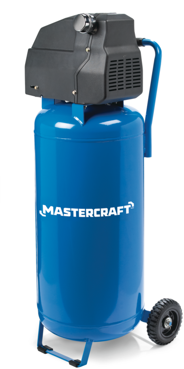 Compresseur d'air portatif sans huile à réservoir plat Mastercraft de 6  gallons et cloueuse de finition, 150 lb/po2
