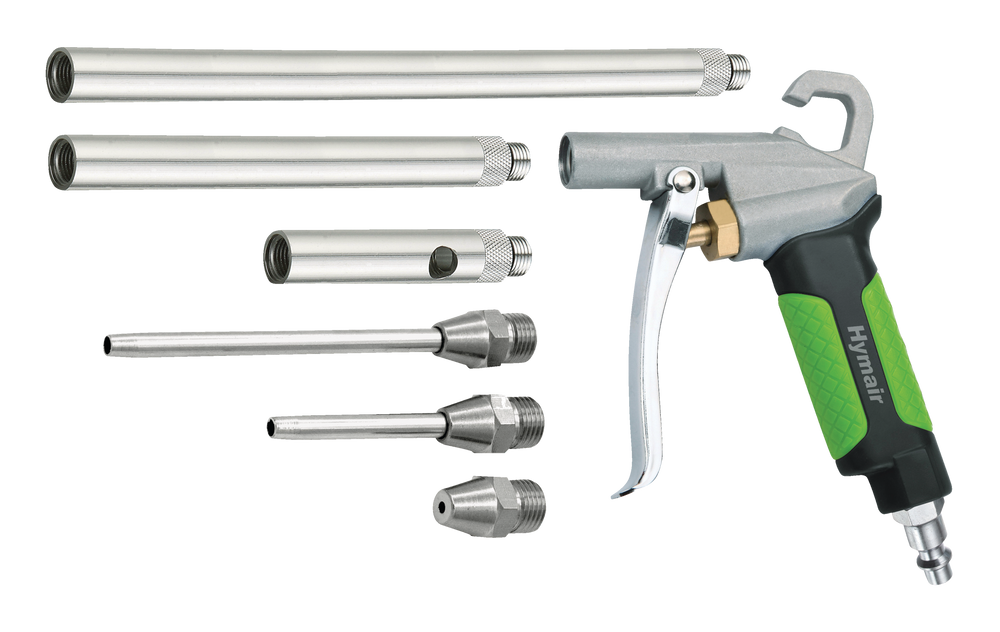 Hymair HeavyDuty Air Blow Gun & Accessories Kit w/Interchangeable