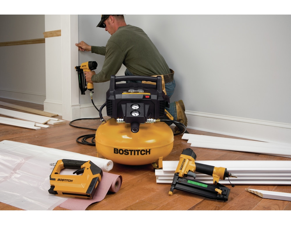 Bostitch OilFree Portable 3Gun & Pancake Air Compressor Combo Kit