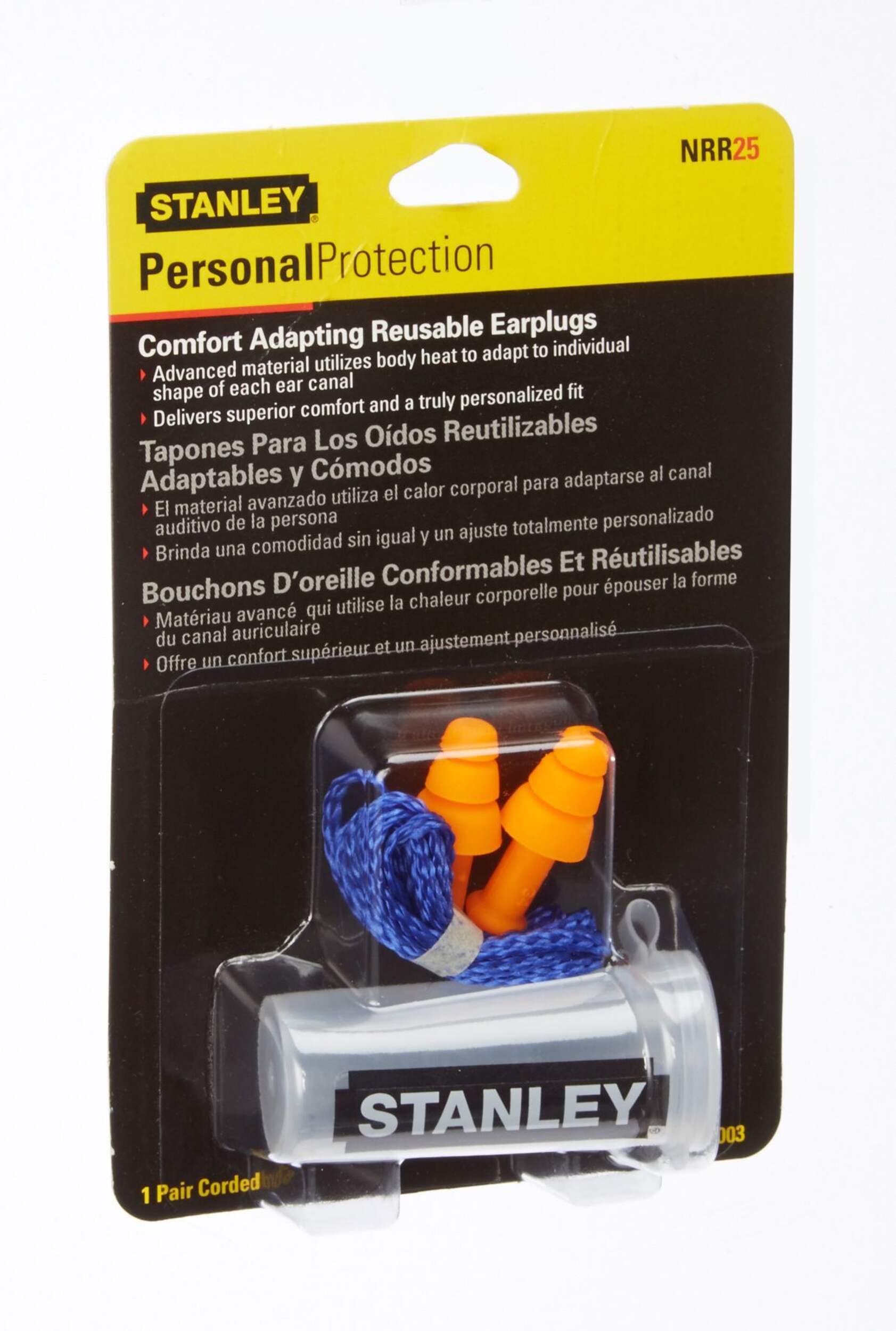 Stanley Reusable Earplugs Front_Angled_Right