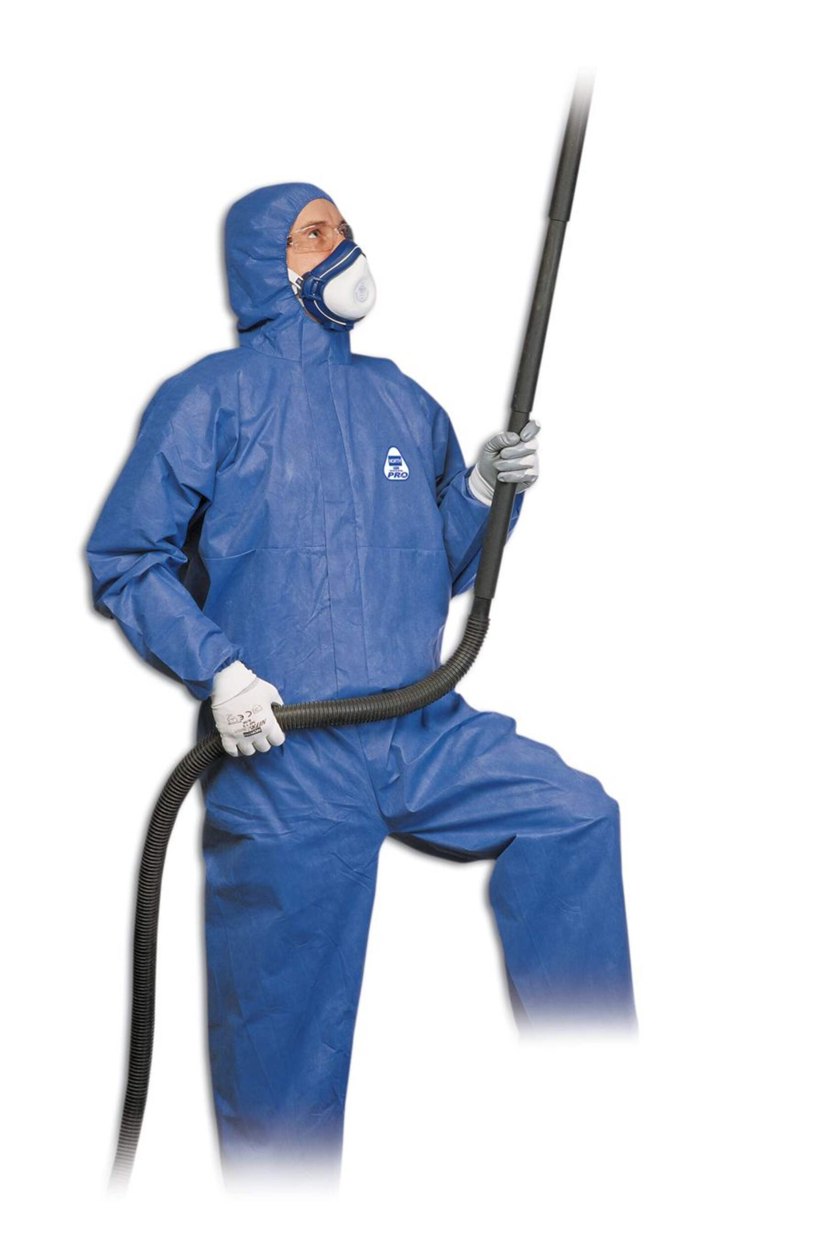 Honeywell NorthGen Hooded Coverall, Extra Large, Blue Front_Flat