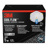 3M™ 8511 N95 Cool Flow™ NIOSH-Approved Face Masks, White, 5-pk Front_Elevated