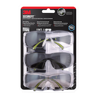 3M¿ SF400-W-3PK-PS SecureFit¿ Pro Anti-Fog Anti-Scratch Safety Glasses Set, 3-pc