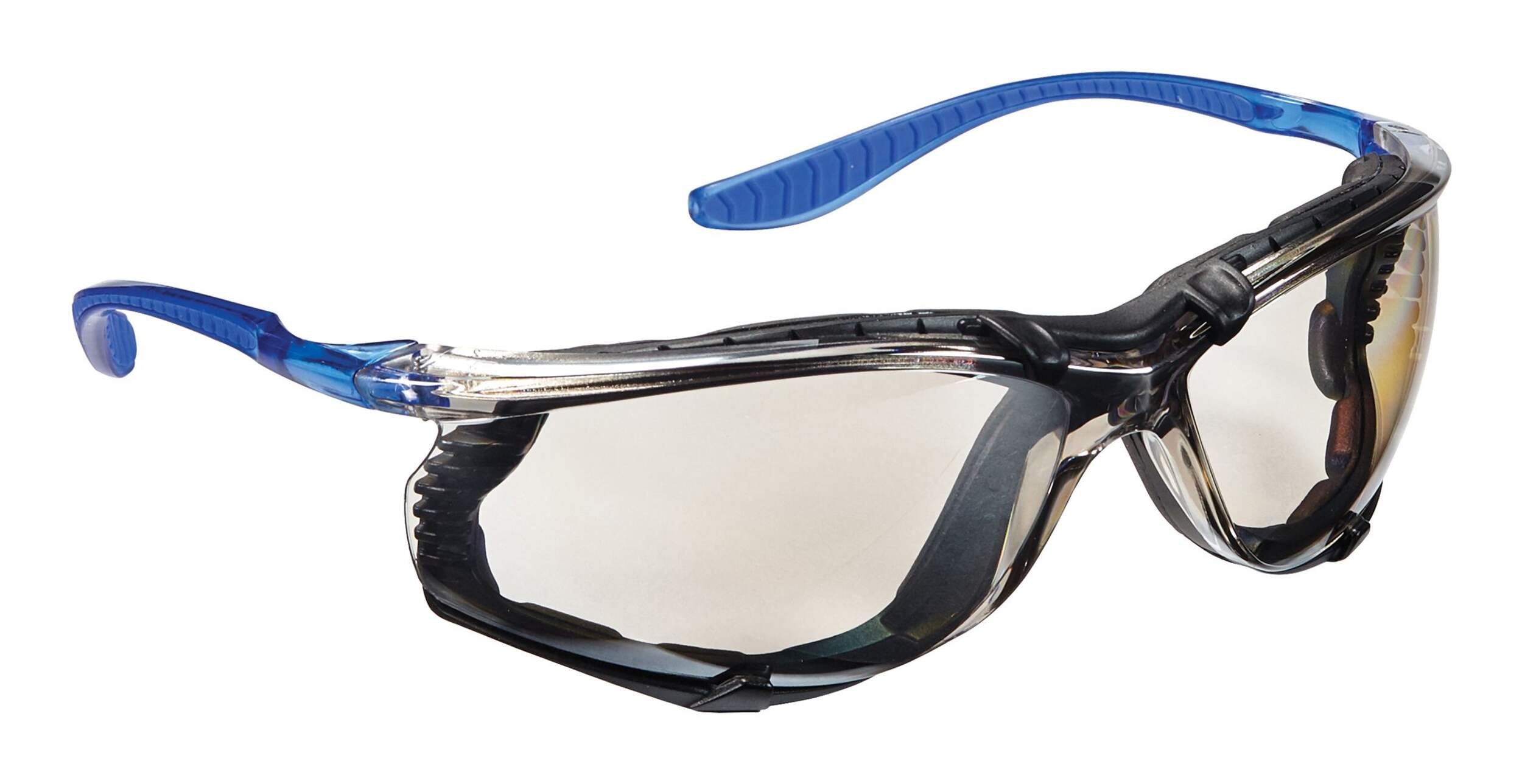 3M™ 47200H1-DC Foam Gasket Anti-Fog Anti-Scratch Mirror Lens Safety Glasses, Blue Front_Angled_Right