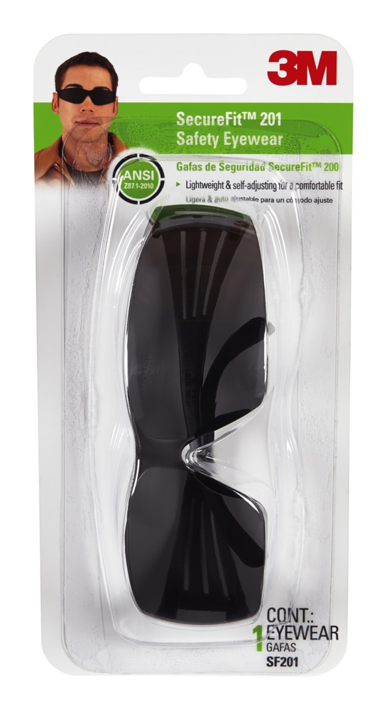 3M™ SF201LV4 SecureFit™ AntiFog AntiScratch Grey Lens Safety Glasses