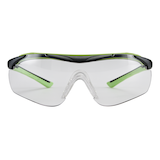 3M™ 47100H1-DC Brow Guard Anti-Fog Anti-Scratch Clear Lens Safety Glasses, Black/Green Front_Flat