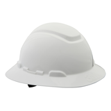 Casque protecteur à rebord intégral avec ajustement à cliquet 3M CHH-FB-R-W6-PS, blanc, non ajouré Front_Angled_Right