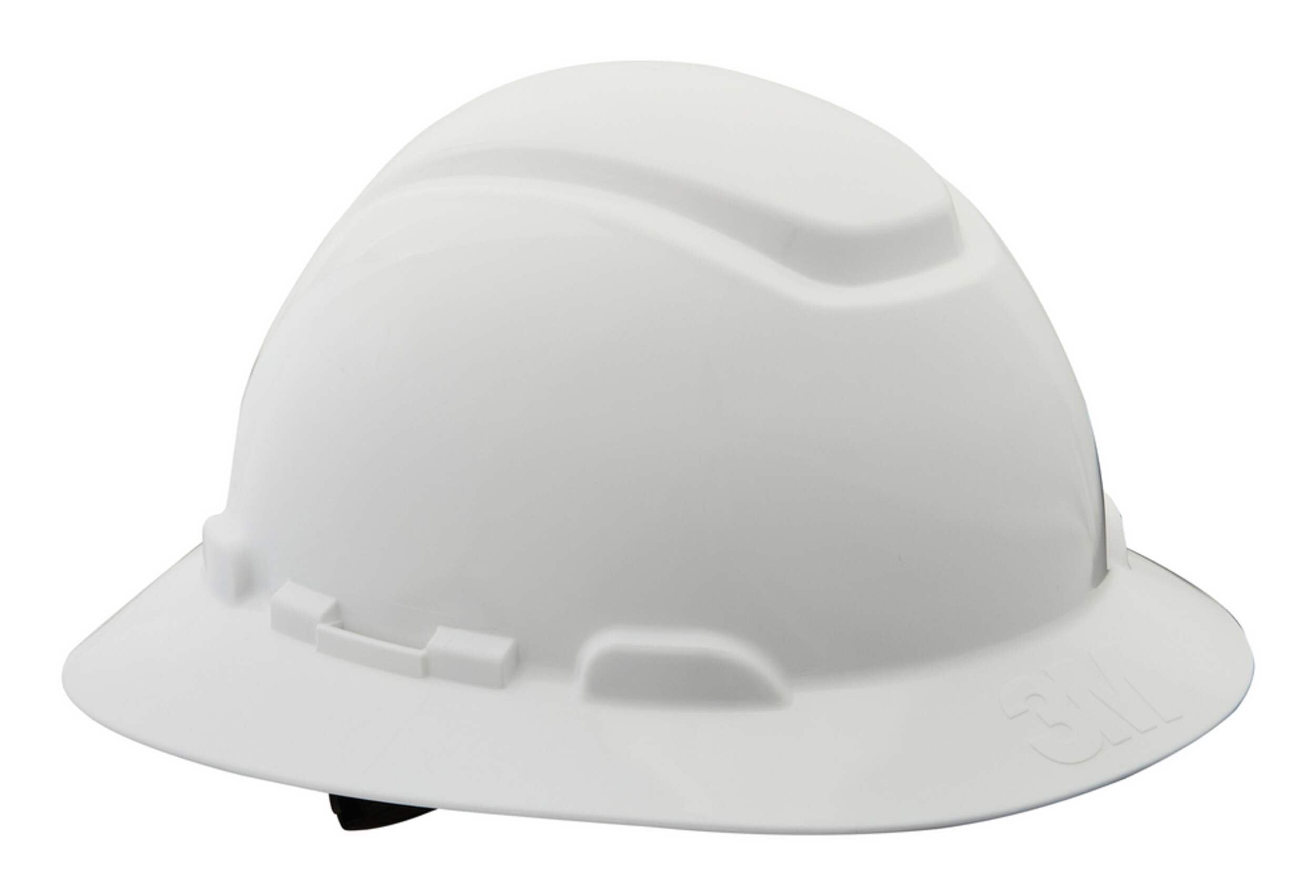 3M™ Ratchet Adjustment Full-Brim Hard Hat CHH-FB-R-W6-PS, White, Non-Vented Front_Angled_Right