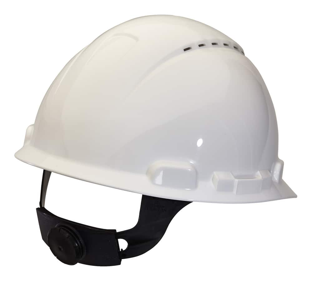 3m™ Chh V R W6 Ps Vented Hard Hat With Ratchet Adjustment White