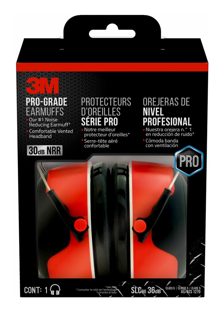 3M™ ProGrade NRR 30dB Earmuffs, Red/Black Canadian Tire