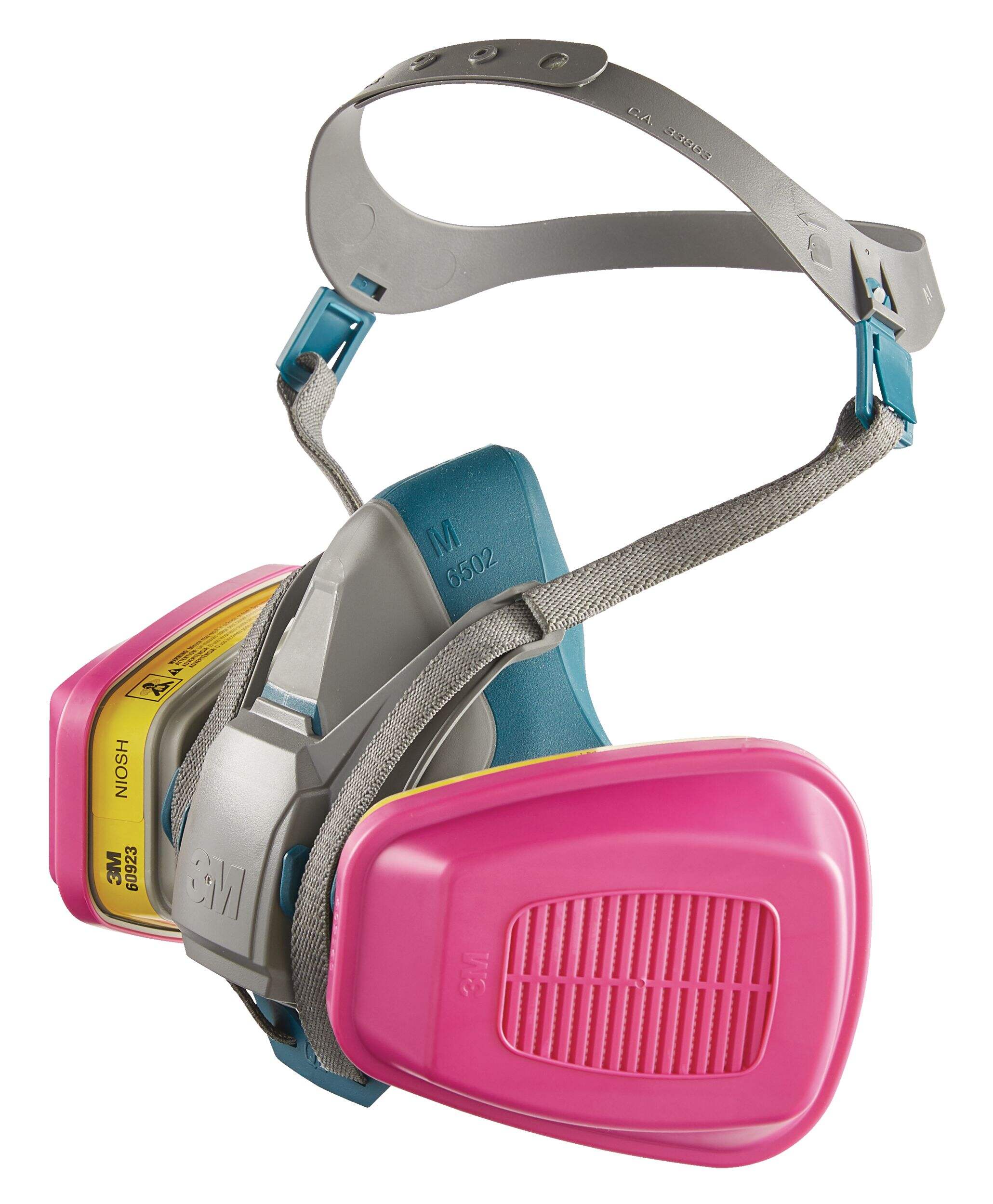3M™ Cool Flow™ NIOSH-Approved Multi-Purpose Respirator with Quick Latch Grey, Medium Front_Angled_Left