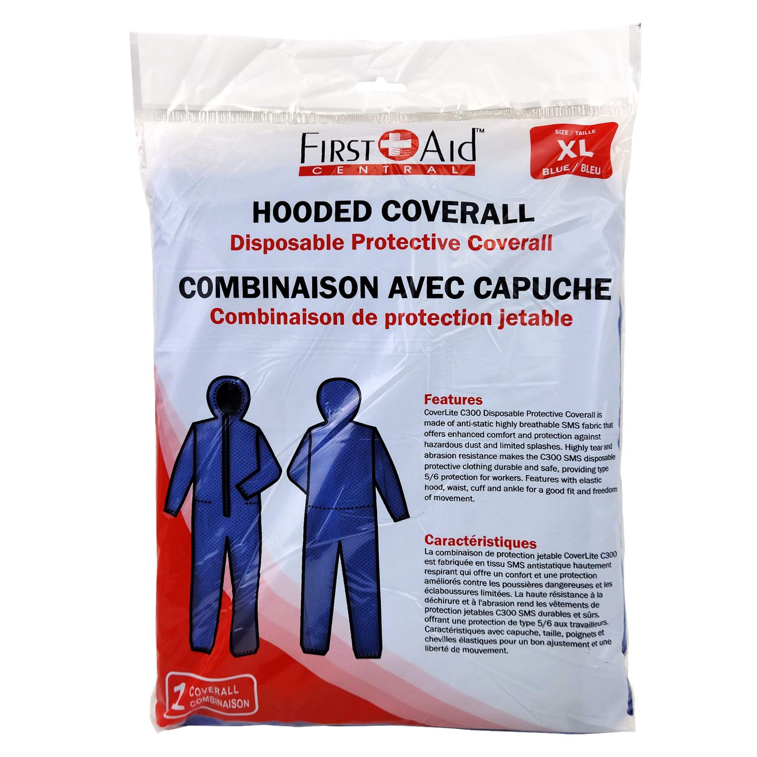 First Aid Central Disposable Protective Coveralls Front_Flat