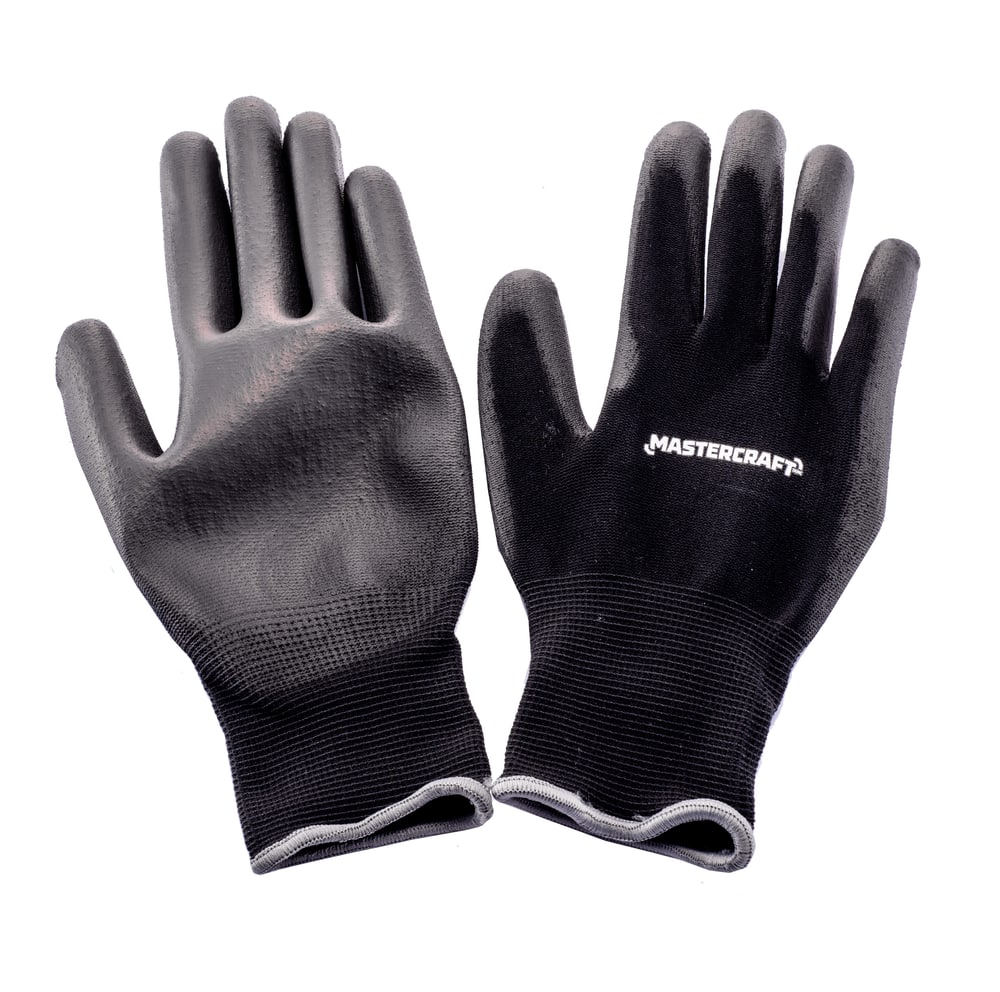 Mastercraft No-Slip Elastic Cuff Grip Glove, Black, Assorted Sizes ...