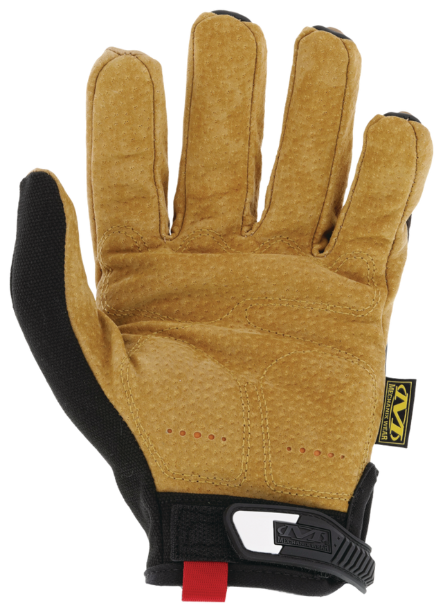 Mechanix Wear® Impact Pro Leather Hook and Loop Cuff Glove, Black/Tan