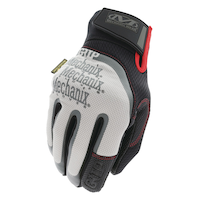 Mechanix Wear® Extra-Grip Glove with Hook-and-Loop Cuff, Grey/Black/Red, Assorted Sizes Front_Angled_Left