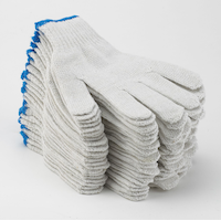 Mastercraft Knit Elastic Cuff Gloves, White/Blue, 12-pk