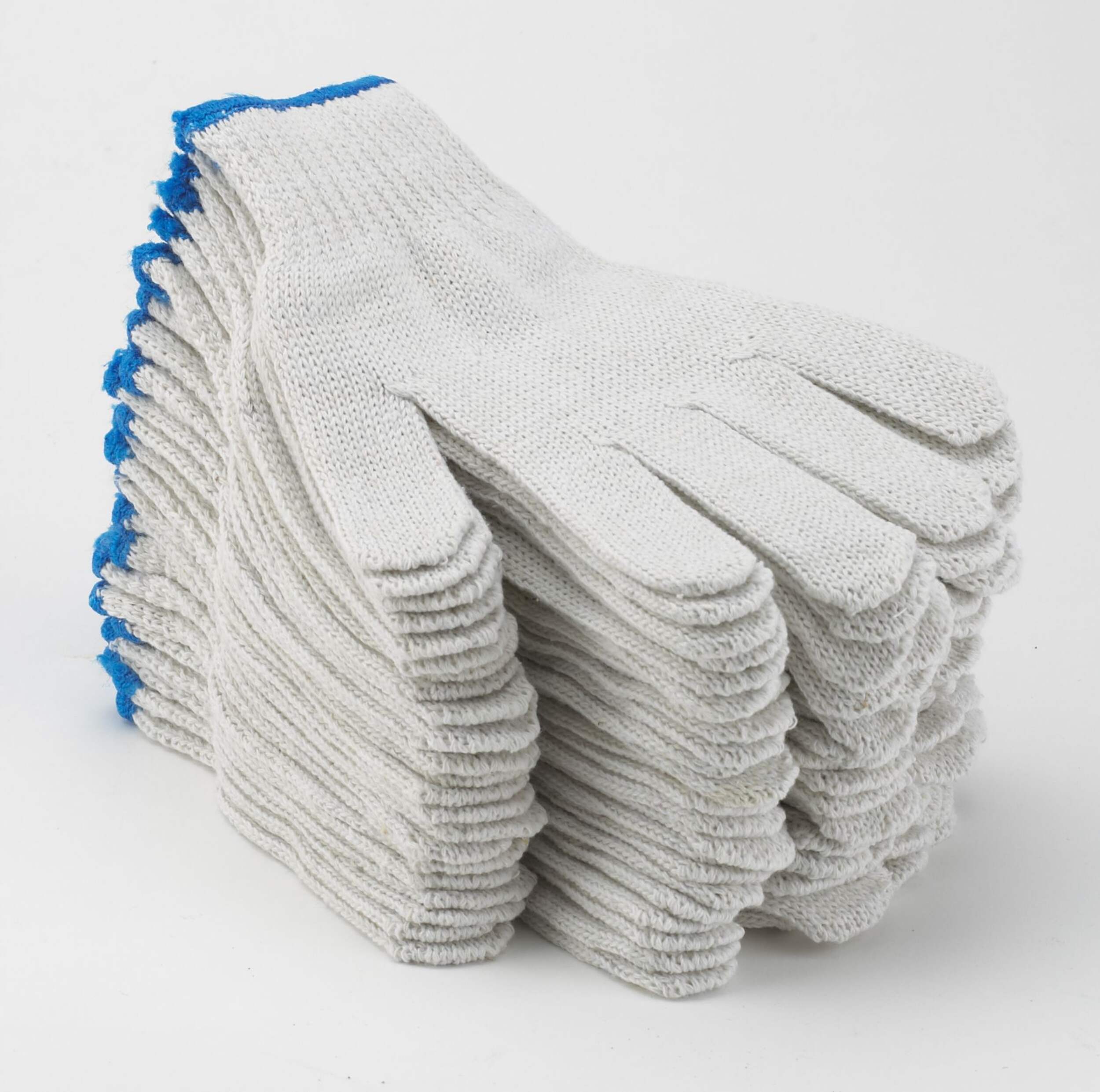 Gants en tricot à poignets élastiques Mastercraft, blanc/bleu, paq. 12 Composite_or_Mixed