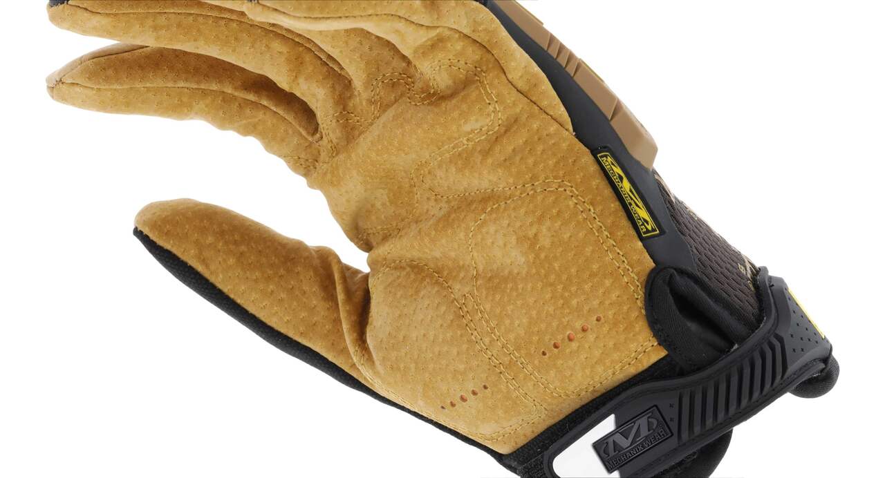 Mechanix Wear® Impact Pro Leather Hook and Loop Cuff Glove, Black/Tan,  Assorted Sizes