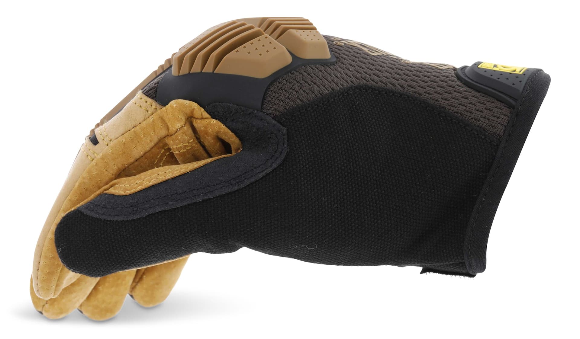 Mechanix Wear Impact Pro Leather Hook and Loop Cuff Glove Black Tan Assorted Sizes Canadian Tire