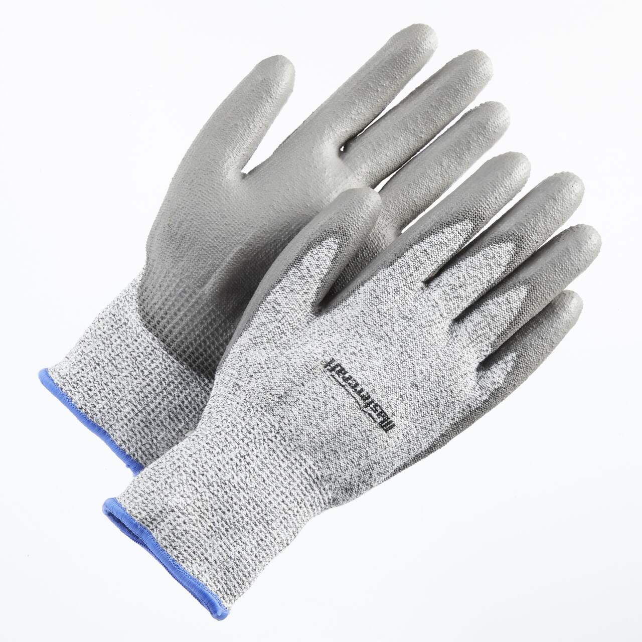 Mastercraft PU Dipped Level 5 Cut Resistant Elastic Cuff Glove, Grey,  Assorted Sizes