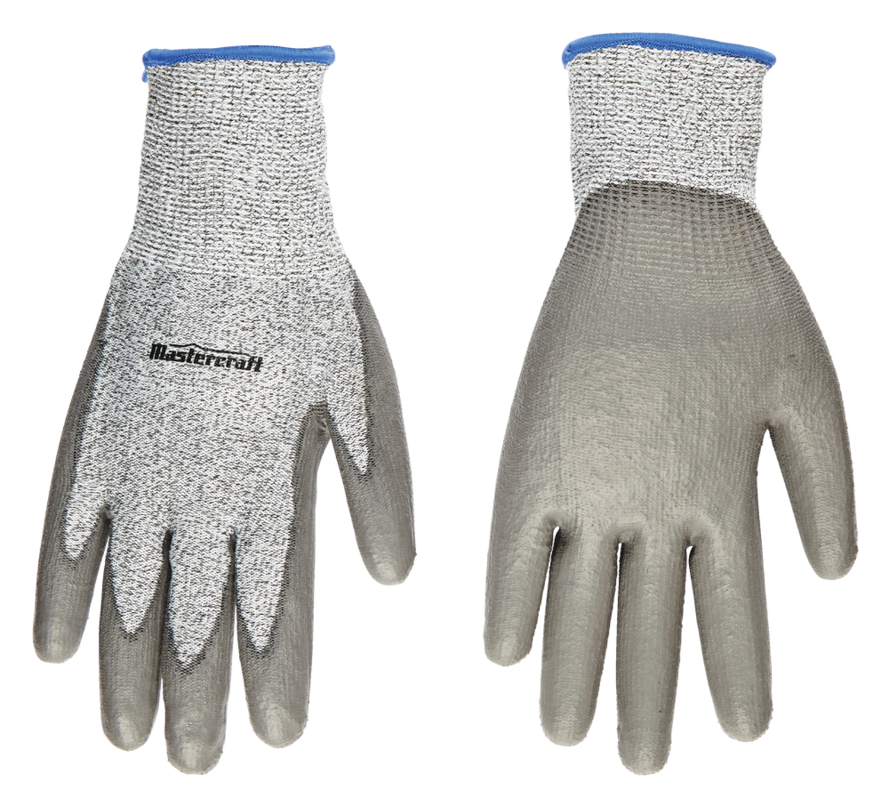 Mastercraft PU Dipped Level 5 Cut Resistant Elastic Cuff Glove, Grey,  Assorted Sizes