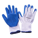 Mastercraft Latex Elastic Cuff Glove, White/Blue, Assorted Sizes, 6 Pairs Composite_or_Mixed