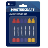 Mastercraft Professional Lumber Crayons, Red/Blue/Yellow, 6-pk Front_Flat