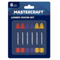 Mastercraft Professional Lumber Crayons, Red/Blue/Yellow, 6-pk Front_Flat