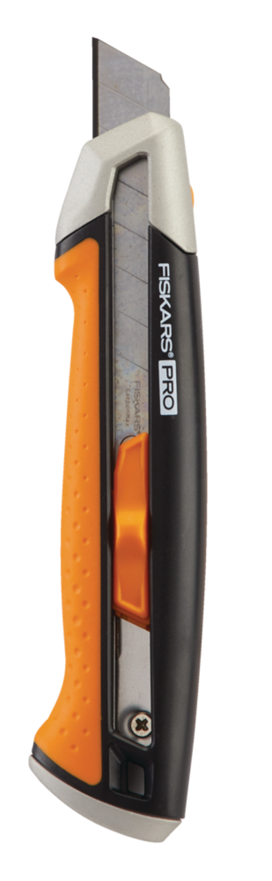 Fiskars Pro Snap-Off Blade Utility Knife, 18-mm, Black/Orange