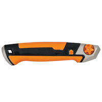 Couteau tout usage à lame cassable Fiskars Pro, 18 mm, noir/orange Front_Flat